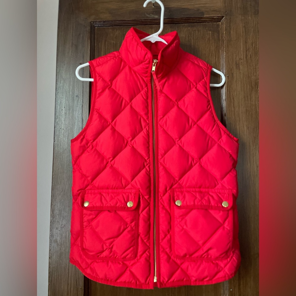 J. Crew Red Quilted Vest
